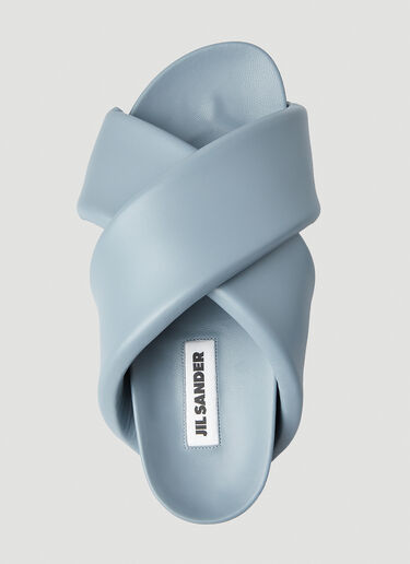 Jil Sander クロスオーバー フラットフォームサンダル ブルー jil0250023