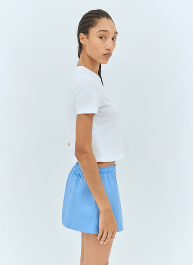 Miu Miu Logo Embossed T-Shirt White miu0258070