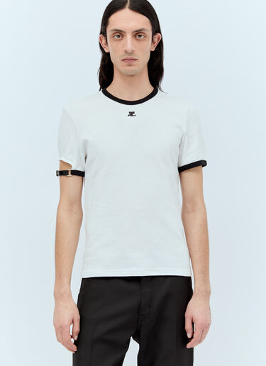 Courrèges Buckle Contrast T-Shirt White cou0156009