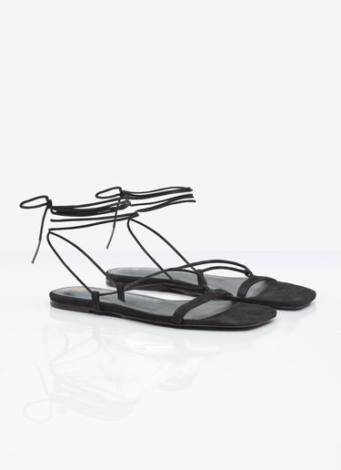 TOTEME The Suede Tie Sandals Black tot0256028