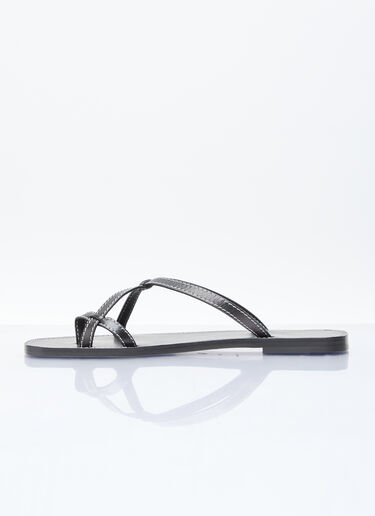 The Row Link Leather Sandals Black row0256034