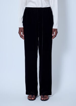 RÓHE Velvet Relaxed Trousers Black roe0266008