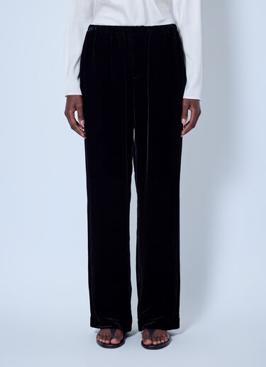 LN-CC® - RÓHE: Velvet Relaxed Trousers - Black RÓHE Velvet Relaxed Trousers Black roe0266008