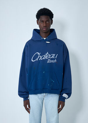 Gallery Dept. Distressed Chateau Raunch Hooded Sweatshirt Navy gdp0160063