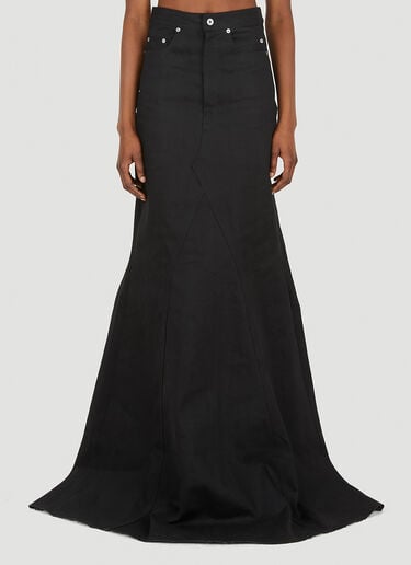 Rick Owens Gonna Denim Skirt Black ric0248008