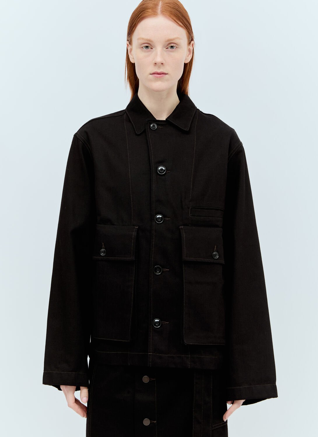 Shop Lemaire Boxy Jacket In Black