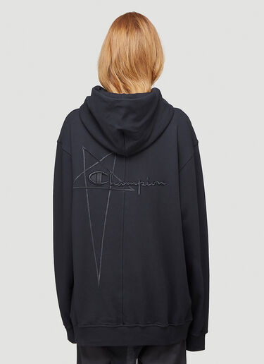 Rick Owens X Champion Jumbo Hooded Sweatshirt Black roc0244005