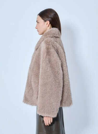 LN-CC® - Max Mara: Shawl Collar Faux Fur Jacket - Beige Max Mara Shawl Collar Faux Fur Jacket Beige max0265219