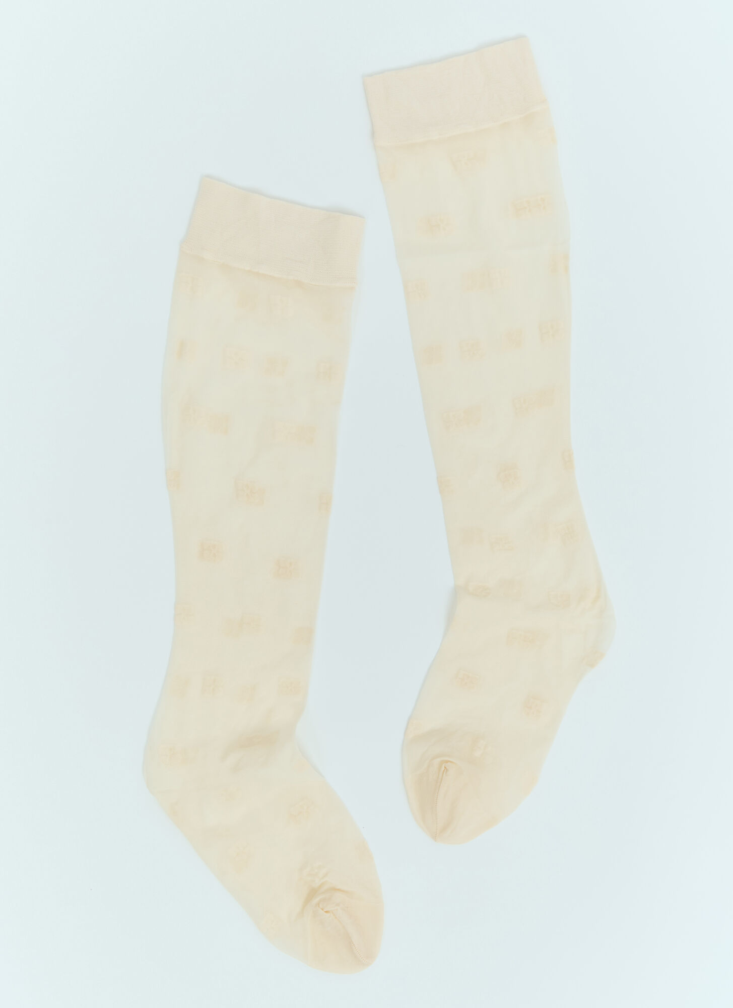 Shop Ganni Butterfly Lace Socks In White