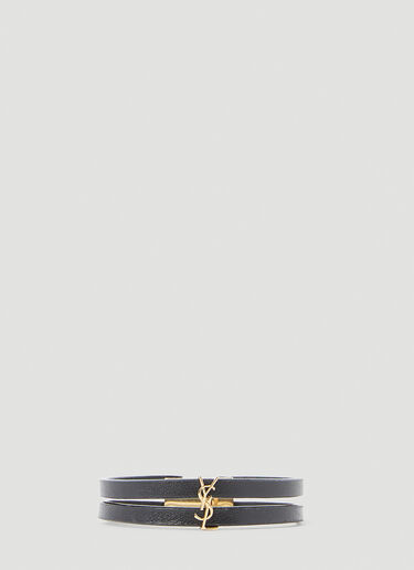 Double-Strap Monogram Bracelet Saint Laurent Double-Strap Monogram Bracelet Black sla0253173