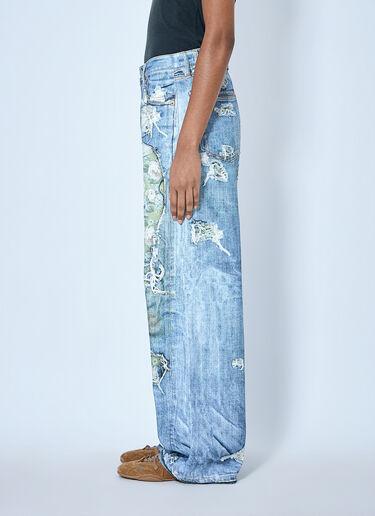 Acne Studios Distressed Floral Patchwork Jeans Blue acn0265022