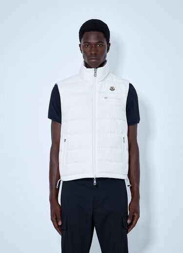 LN-CC® - Moncler: Gienah Reversible Wool Blend Down Gilet - White Moncler Gienah Reversible Wool Blend Down Gilet White mon0165007