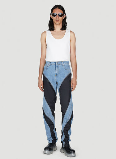 Mugler Panelled Jeans Blue mug0151008