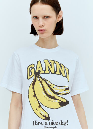 GANNI Banana T-Shirt White gan0256006