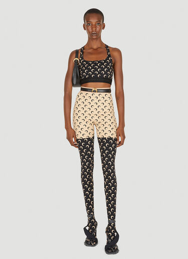 Marine Serre All Over Moon Leggings Black mrs0252013