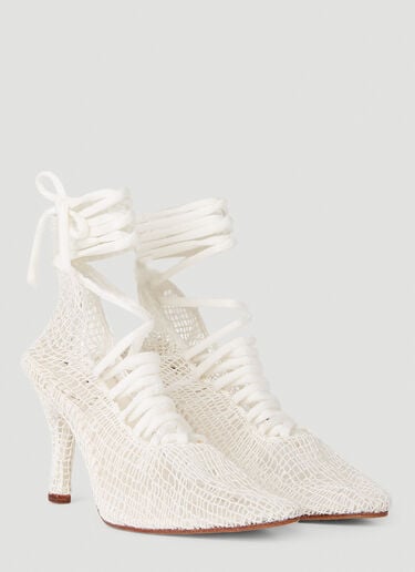 Isa Boulder Crochet Heels White isa0251014