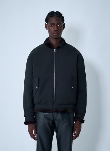 Bomber Jacket With Faux Shearling Trim MM6 Maison Margiela Bomber Jacket With Faux Shearling Trim Black mmm0162001