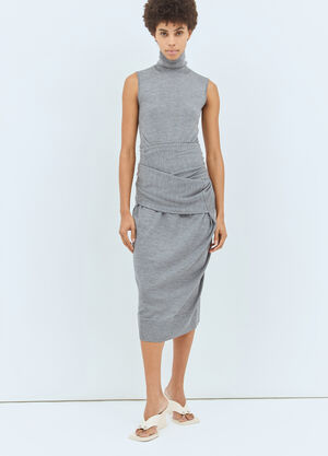 TOTEME Draped Knit Dress Grey tot0258003