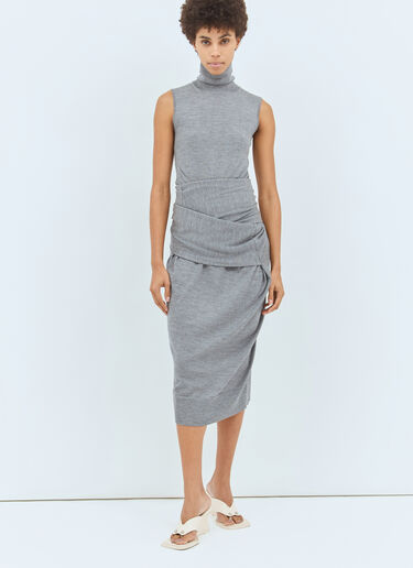 TOTEME Draped Knit Dress Grey tot0258003