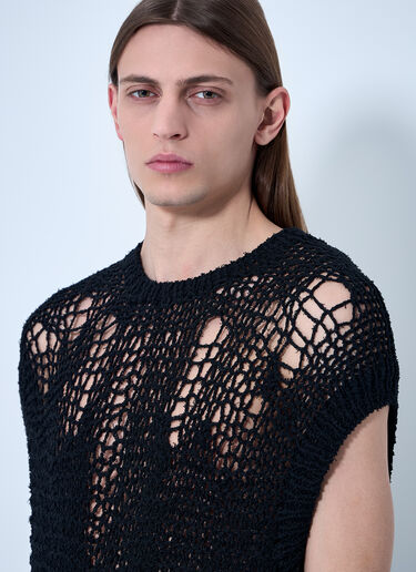 Yohji Yamamoto 镂空针织背心  黑色 yoy0160008