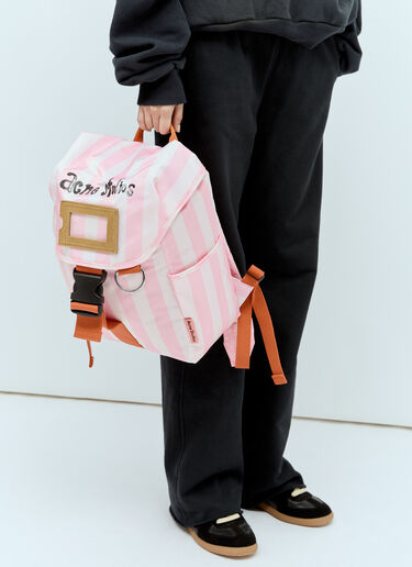 Acne Studios Striped Backpack Pink acn0255028