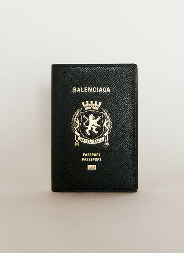 Balenciaga 凹纹徽标护照夹  黑色 bal0156018