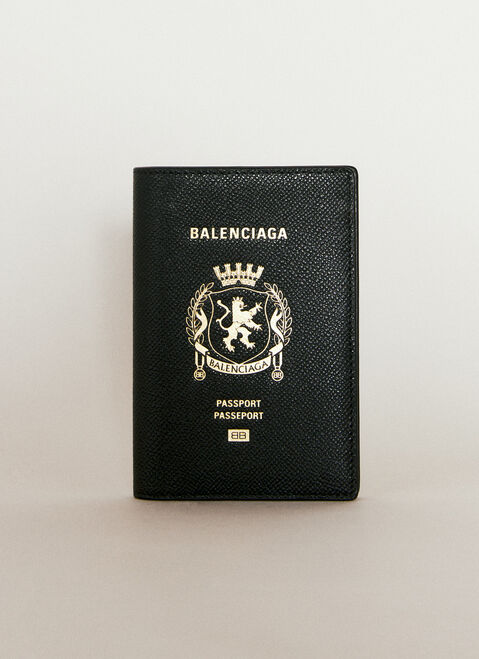 Balenciaga Logo Debossed Passport Holder Grey bal0156010