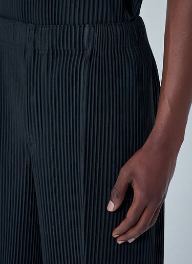 Homme Plissé Issey Miyake Pinstripe Wide-Leg Trousers Black hmp0164006