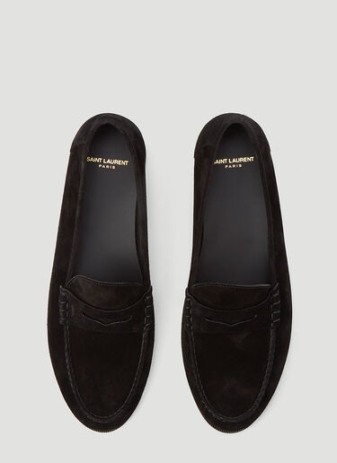 Saint Laurent Le Loafer Leather Slip-Ons Black sla0143020