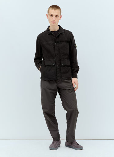 Stone Island Linen Blend Shaket Black sto0156031