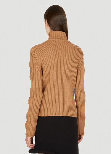 JW Anderson 컷아웃 슬리브 롤넥 스웨터 카멜 jwa0249022