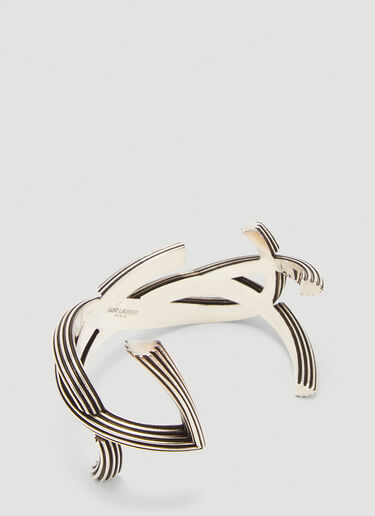 Monogram Cuff Bracelet Saint Laurent Monogram Cuff Bracelet Silver sla0240037