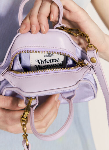 Vivienne Westwood Moire Mini Yasmine Handbag Purple vvw0256008