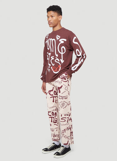 Come Tees Spray Logo Print Sweatshirt Brown com0340008