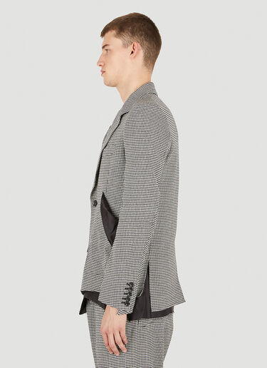 Sulvam Houndstooth Raw Hem Blazer Grey sul0150005