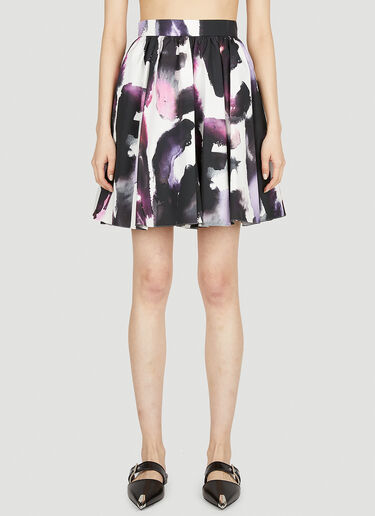 Painted Pleated Skirt Alexander McQueen Painted Pleated Skirt Black amq0251058