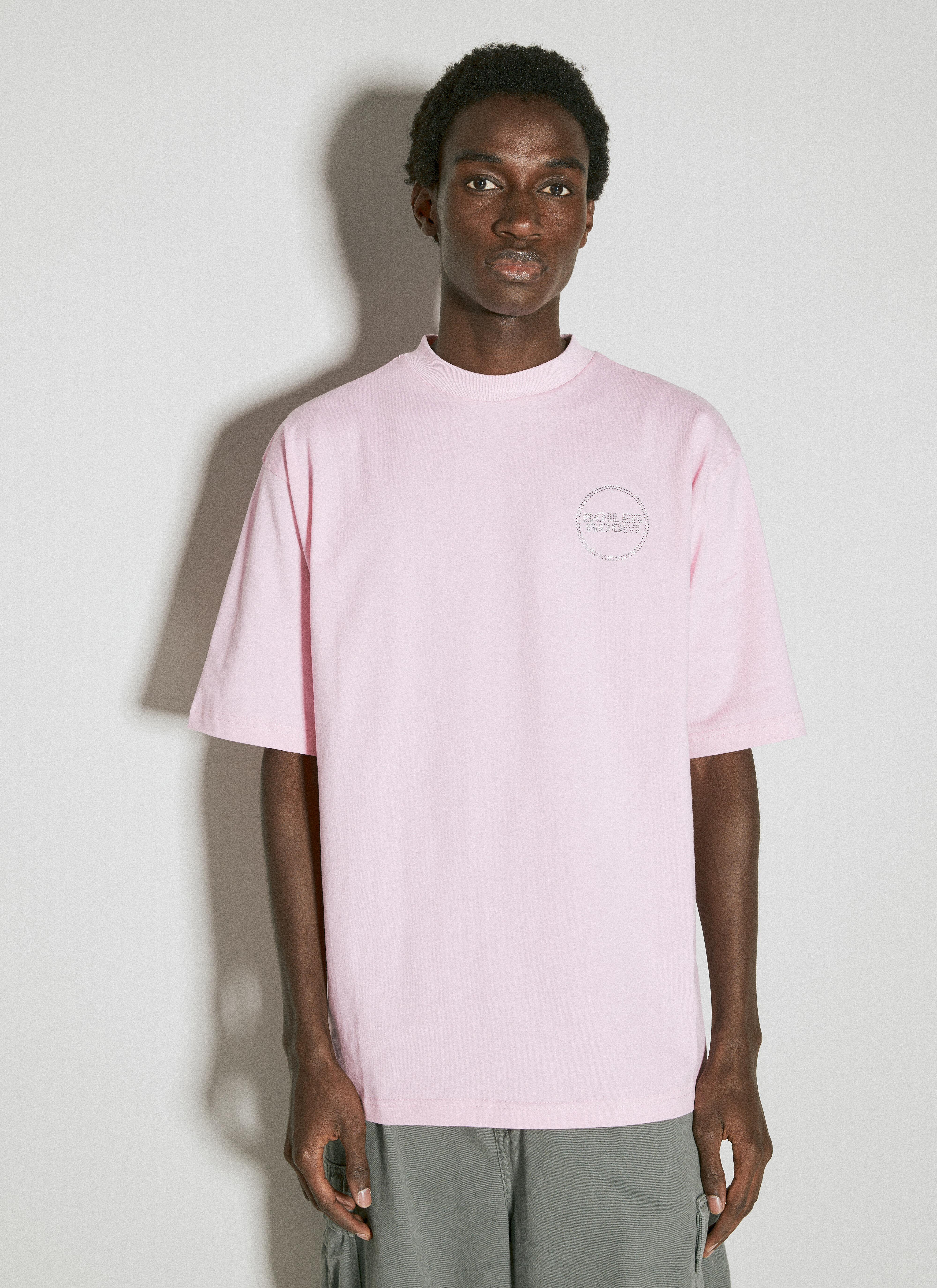 Our Legacy Diamante Logo T-Shirt Pink our0155003