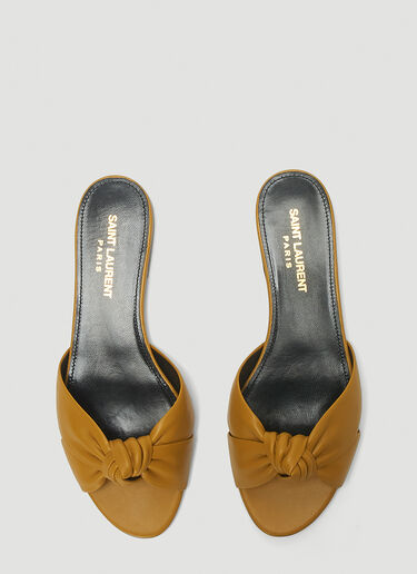 Saint Laurent Bianca Flat Mules Yellow sla0243041