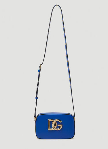 Dolce & Gabbana Logo Plaque Shoulder Bag Blue dol0249076