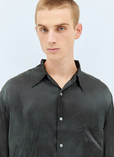 Acne Studios 褶皱短袖衬衫  黑色 acn0158002
