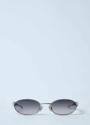 Bottega Veneta Sardine Oval Sunglasses Silver bos0259002