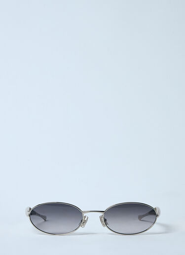 Bottega Veneta Sardine Oval Sunglasses Silver bos0259002