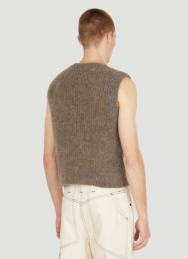 포엣 니트 베스트 Eckhaus Latta 포엣 니트 베스트 브라운 eck0151006