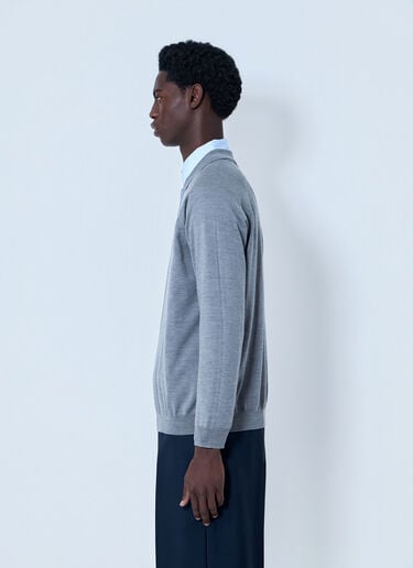 Miu Miu V-Neck Knit Sweater Grey miu0164036