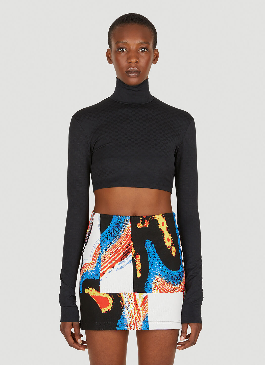 Ambush Roll Neck Cropped Top Black amb0250011