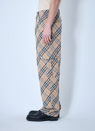 Burberry Check Linen-Blend Pants Beige bur0159017