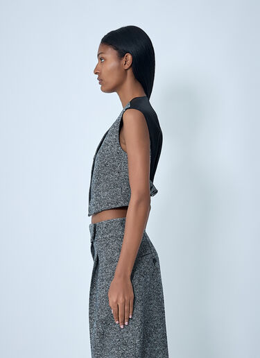 Max Mara Tailored Wool-And-Silk Waistcoat Grey max0262004