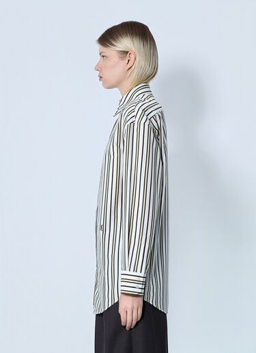 Saint Laurent Striped Button-Down Shirt Grey sla0260082