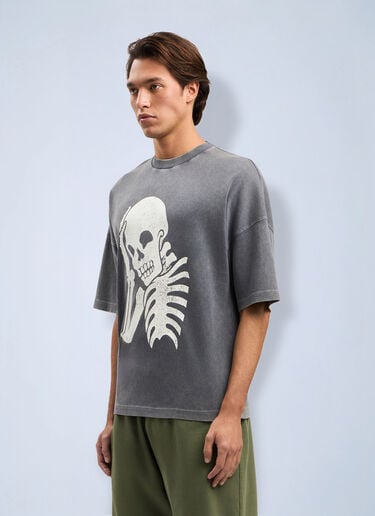 LN-CC® - Palm Angels: Skull Loose T-Shirt - Grey Palm Angels Skull Loose T-Shirt Grey pma0164059