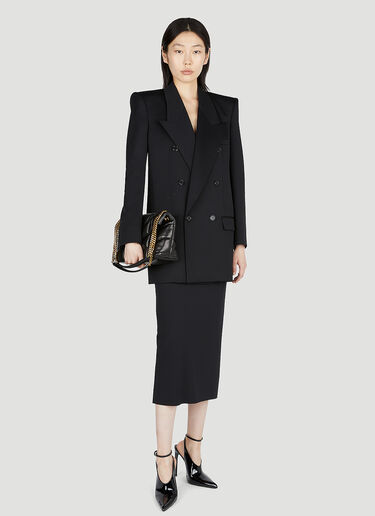 Saint Laurent Structured Double Breasted Blazer Black sla0252010